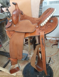 koen Saddle Shop, Custom cutting and reining saddles.